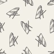 iron board doodle seamless pattern background