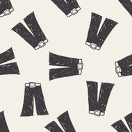 jeans doodle seamless pattern background N4