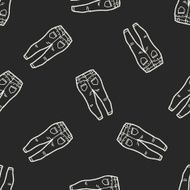 jeans doodle seamless pattern background N7