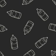 ketchup doodle seamless pattern background N2