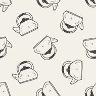 Kettle doodle seamless pattern background