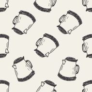 Kettle doodle seamless pattern background N2