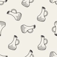 Kettle doodle seamless pattern background N3
