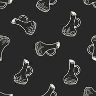 Kettle doodle seamless pattern background N6