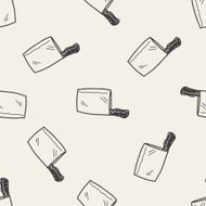 Kitchen knife doodle seamless pattern background N2
