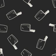 Kitchen knife doodle seamless pattern background N4