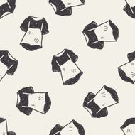 maid clothes doodle seamless pattern background