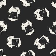 maid clothes doodle seamless pattern background N3
