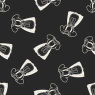 maid clothes doodle seamless pattern background N4