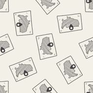 map location doodle seamless pattern background N4