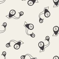 map location doodle seamless pattern background N6