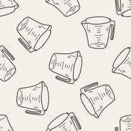 Measuring cup doodle seamless pattern background N3