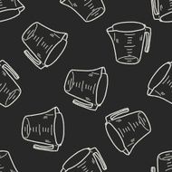 Measuring cup doodle seamless pattern background N4