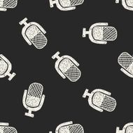 mic doodle seamless pattern background