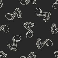 music note doodle seamless pattern background N24