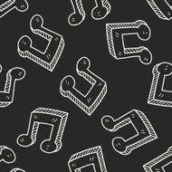 music note doodle seamless pattern background N25