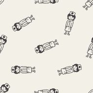 nurse doodle seamless pattern background