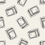 oven doodle seamless pattern background