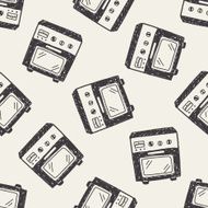oven doodle seamless pattern background N2