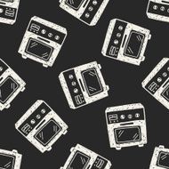oven doodle seamless pattern background N3