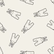 overalls doodle seamless pattern background