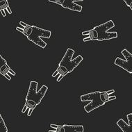 overalls doodle seamless pattern background N3