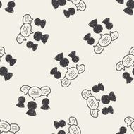 people talk doodle seamless pattern background N3