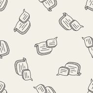 people talk doodle seamless pattern background N4