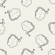 people talk doodle seamless pattern background N5