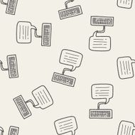 people talk doodle seamless pattern background N7