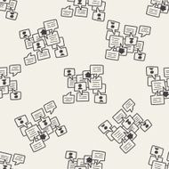 people talk doodle seamless pattern background N8