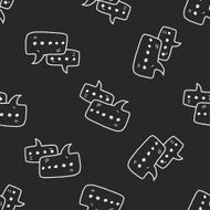 people talk doodle seamless pattern background N9