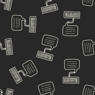 people talk doodle seamless pattern background N15