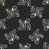 people talk doodle seamless pattern background N16