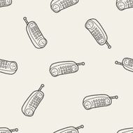 phone call doodle seamless pattern background