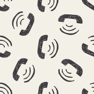 phone call doodle seamless pattern background N2