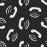 phone call doodle seamless pattern background N4