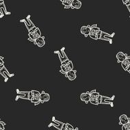 photographer doodle seamless pattern background N2