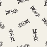 police doodle seamless pattern background