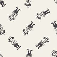 police doodle seamless pattern background N2