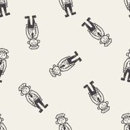 police doodle seamless pattern background N3