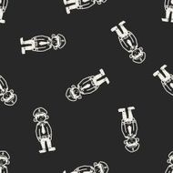 police doodle seamless pattern background N4