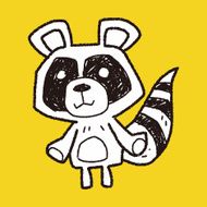 raccoon doodle N4