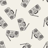 radio doodle seamless pattern background N5