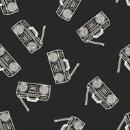 radio doodle seamless pattern background N6
