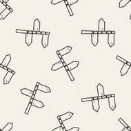 road sign doodle seamless pattern background