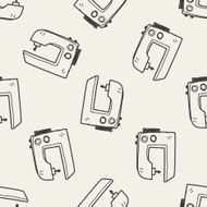 sewing machine doodle seamless pattern background