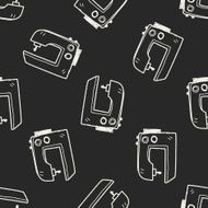 sewing machine doodle seamless pattern background N2