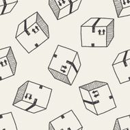 shipping box doodle seamless pattern background N8