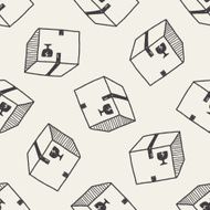 shipping box doodle seamless pattern background N9